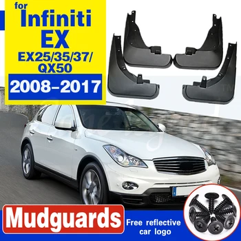 Auto Mudflap pre Infiniti EX EX25 EX35 EX37 QX50 2008~2017 Blatník Mud Guards Klapka Splash Klapky Blatníka Príslušenstvo 2010 2016