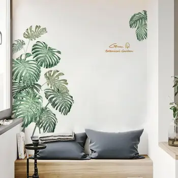 Horúce DIY Wall Art Odtlačkový Dekorácie Zelená rastlina vzor Módne Stenu, Nálepky, Samolepky na Stenu Domova 3D Tapety