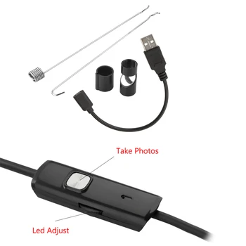 1/2m 5,5 mm/7mm Endoskopu Fotoaparát, USB, Android Endoskopu Nepremokavé 6 LED Borescope Had flexibilné Kontrolu Kamera Pre Android PC