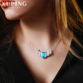 Xuping Šperky Nádherné Roztomilé Srdce a Krídla v Tvare Kryštálov Prívesok Obľúbený Náhrdelník pre Ženy M67-40151
