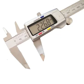 6-Palcový 150mm digitálne strmene z Nerezovej Ocele Elektronické LCD Digitálny Vernier Strmeň Kovové Mikrometer na Meranie nástroja