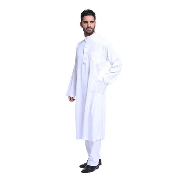 2020 Módne Mužov Arabských Kaftan Saudskej Thobe Thoub Abaya Župan Daffah Dishdasha Moslimské Oblečenie Pre Mužov, Horúce islamské oblečenie