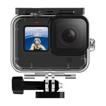 Vodotesné púzdro Prípade Tvrdeného Skla Pre GoPro Hero 9 Black Ponoriť Ochranné Podvodné pre Go Pro 9 Príslušenstvo