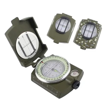 Multifunkčný Hliníkový Kompas, Svetelný Skladacie Kompas pre pešiu Turistiku, Camping &T8