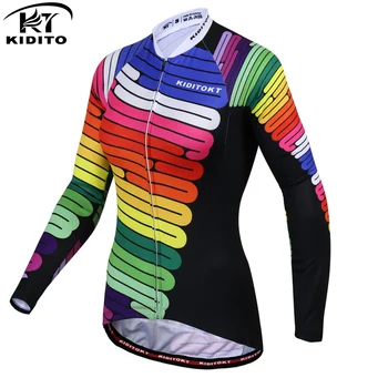 KIDITOKT 2020 Pro Anti-UV Cyklistické Oblečenie Polyester Cyklistický Dres s Dlhými Rukávmi pre Horské bicykle, Cyklistické Oblečenie Pre Ženy