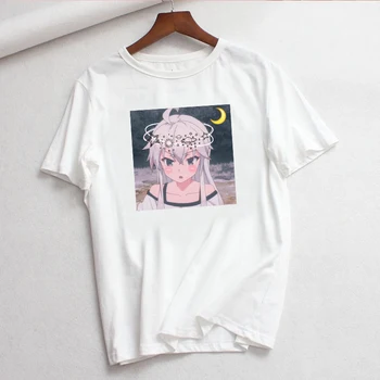 Japonské Anime Tlačiť T-shirt Ženy, Nový Ležérne Módne tričko Krátky Rukáv Žena Cartoon Harajuku Zábavné, Roztomilé Ulzzang T-shirt