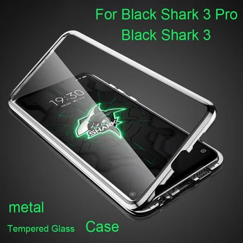 BlackShark 3 proCase Pre Xiao Black Shark 3 Kovový Rám Doubl Stranný Sklenený Kryt Black Shark 3 pro Ochranné Telefón Prípade