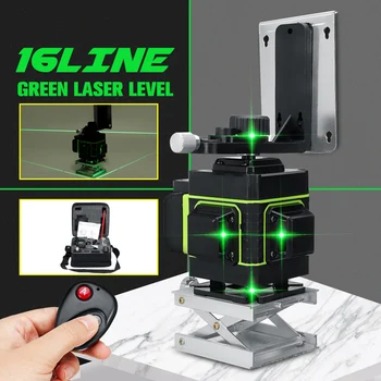Laser Úrovni 16 Riadkov 3D Self-Vyrovnanie 360 Horizontálne A Vertikálne Kríž Super Silný Zelený Laserový Lúč Line Nástroje Merania
