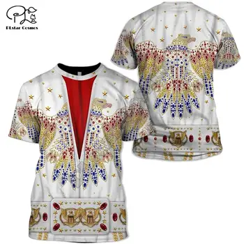 PLstar Vesmíru Elvis Presley Legendárny HipHop Horúce Hviezdy Spevák Streetwear 3DPrint Unisex Lete Bežné Krátkym Rukávom (T-shirts) A-1