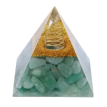 6typ Prírodné Aventurine Ametyst Citrine Quartz Rozhádzané Kamene Orgone Pyramídy Figúrka Crystal Drahokam Uzdravenie Socha 1pc