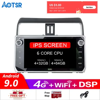 Android 9.0 DSP Auta GPS Navigácie rádio prehrávač Pre Toyota Pôdy Cruiser Prado 2018+ Multimediálne Rádio Audio Prehrávač Headunit Žiadne DVD
