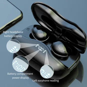 Nové 3500mAh LED Displej Bluetooth Slúchadlá Bezdrôtové Slúchadlá S Mikrofónom 9D HIFI Zvuk Športové Vodotesné Slúchadlá Slúchadlá