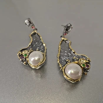 DreamCarnival Vintage Veľké Visieť Náušnice Pre Ženy Simulované Pearl Drop Earings 2020 Nové Zirconia Ženské Módne Šperky WE3993