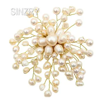 SINZRY originálny dizajn ručne vyrábané prírodné sladkovodné perly kvetinové svadobné brošňa pin tvorivé lady brošne strany šperky darček