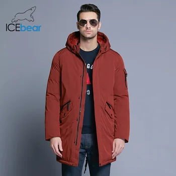 ICEbear 2019 nové kvalitné zimné kabát jednoduché módy kabát veľké vrecko dizajn pánske teplé s kapucňou značky módnych parkas MWD18718D