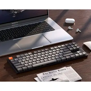 Keychron K1 V4 L 87 Tlačidlo Ultra-Tenká Bezdrôtová Bluetooth USB Mechanické Počítač nízkoprofilová Klávesnica, Biela Podsvietený pre Mac