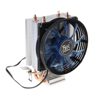 CPU Cooler Master 2 Čistej Medi Tepla-rúry Ventilátor s Modrým Svetlom Zmraziť Veža Chladiaci Systém s PWM Ventilátory