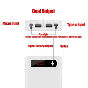 L10 LCD Displej DIY 10x18650 Batérie Prípade Power Bank Shell Prenosný Externý Box Bez Batérie Powerbank Protector