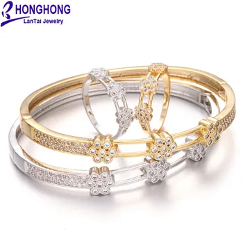 HONGHONG Vysokej Kvality Kaleidoskopu 3A Zirkón Náramok&Prstene Sady pre Ženy Kvet tvar náramky&Prsteň Módne Šperky