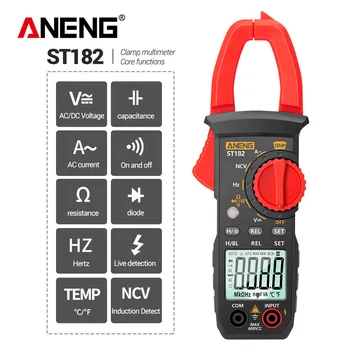 ANENG ST182 Digitálne Svorka Meter STRIEDAVÝ Prúd Multimeter DC/AC Napätie Ammeter Napätie Tester Amp Hz Kapacita NCV Ohm Test