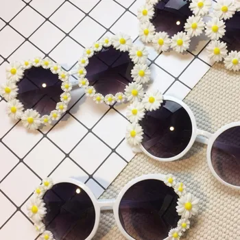 Nádherné Ženy Okrúhle slnečné Okuliare Kryštál Diamantu Pearl Ručné Okuliare UV400 Zrkadlový Objektív Kvet Dizajn Letné Slnečné Okuliare