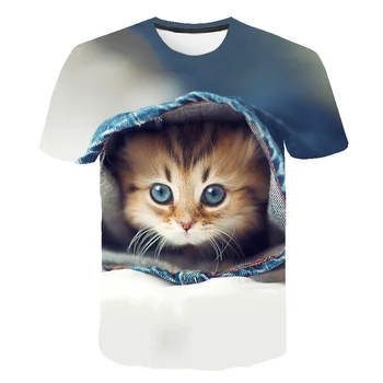 Anime Dve mačky 3D Vytlačené T-shirt chlapcov dievčatá tričko krátky Rukáv Ležérne Košele deti móda vysoko kvalitné Oblečenie tričká Topy 2020