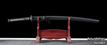 Handforged Zložené Ocele Samuraj Meč Skutočné Japonské Katana Ostrosť Hrán Pripravený Pre Rezanie-Black Mat Plášť -41Inch