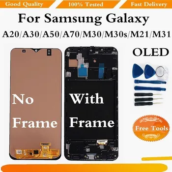 Testované OLED Samsung Galaxy A20 A30 A50 A70 LCD Dotykový Displej Digitalizátorom. Montáž S Rámom +Bezplatné Nástroje