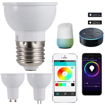 2019 Wifi Smart LED Žiarovka GU10/GU5.3/E27 APLIKÁCIU Diaľkové Ovládanie Stmievateľné Prepínač Kompatibilný s Amazon Alexa/Asistent Google