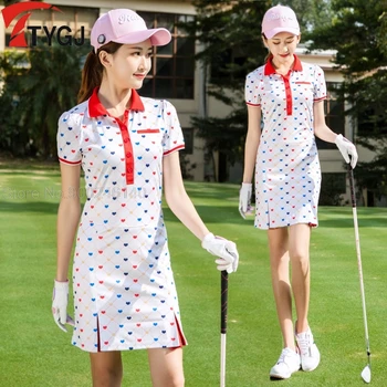 Golf Šaty dámske Športové Príležitostných Letné Sukne Priedušný rýchloschnúci dámske Krátke rukáv Šaty Slim Golf/Tenis Mini Šaty