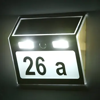 Polysilicon číslo domu lampy Solárne Napájanie LED Svetelné Znamenie House Hotel Dvere Adresu Doska Počet Číslic Doska