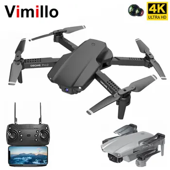 Vimillo E99 Pro2 Mini Hučí S Kamerou Hd 4k Profesionálny Duálny Fotoaparát, WIFI FPV Vrtuľník Skladacia RC Quadcopter Dron Hračky