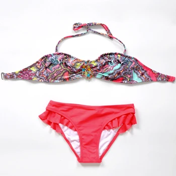 2017 Nový Príchod Crystal Bikini Set Pre Ženy, Obväz Push-up Polstrovaná Plavky Plážové Žien Swimwears Biquni Kúpanie Stu