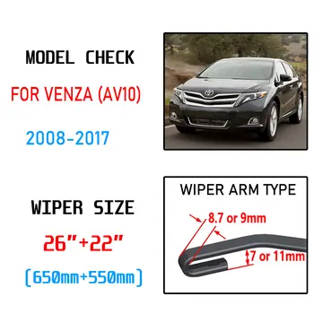 Pre Toyota Venza 2008~2017 AV10 Príslušenstvo čelného skla Predných Stieračov Kefy Stierače na Auto 2009 2010 2011 2012 2016