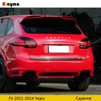 Lesklý čierny Chvost Výfukových Tipy Šál Rúry Pre Porsche Cayenne V6 V8 2011 2012 2013 rok Cayenne Nehrdzavejúcej ocele šatiek
