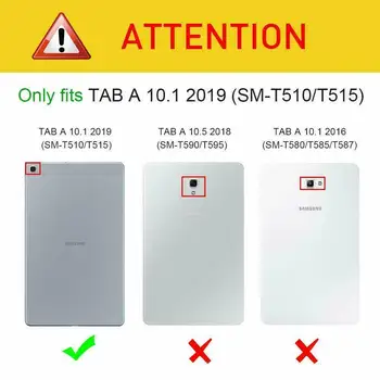 Dieťa Stáť Shockproof obal pre Samsung Galaxy Tab 10.1 2019 T510 T515 Tablet Funda Prípade SM-T510 SM-T515 10.1 palcový Kryt