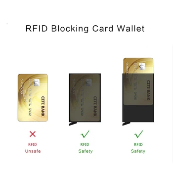 YAMBUTO Mužov A Žien RFID Security Peňaženky pre Kreditnú Kartu, Hliníkové Okno Pop-Up Bežné Slim Tenké ID Karty Prípade Drop-doprava