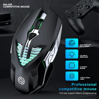 Konkurenčné Gaming Mouse Usb 6 Tlačidlo Makro Definícia Kovu, Myši, Pracovnej Plochy Notebook Myš Dropshipping