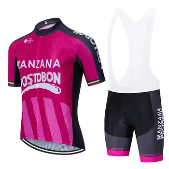 2021 MANZANA Postobon Krátke rukávy Cyklistika dres 20D Cyklistické nohavice pánske ženy lete MTB jazda na bicykli, košele Maillot Culotte nosenie
