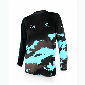 Letné Rybárske Tričko Dlhý Rukáv t Shirt Priedušná Rybárske Oblečenie Anti-Uv Slnku Rýchle Sušenie Rybárske Oblečenie Mužov O-Krku M~5Xl
