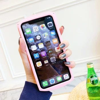 3D Roztomilé Ružové Pokojný Chlad Mäkké Tabletky Telefón puzdro Pre iPhone 12Pro MAX 11Pro MAX XS MAX XR X 6 7 8Plus Cartoon Medicíny Fľaša Kryt