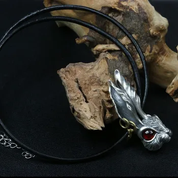 Nové reálne s925 čistého striebra náhrdelník živé králik prívesok pre človeka, hip-hop, street strieborné šperky mužov a žien módny prívesok