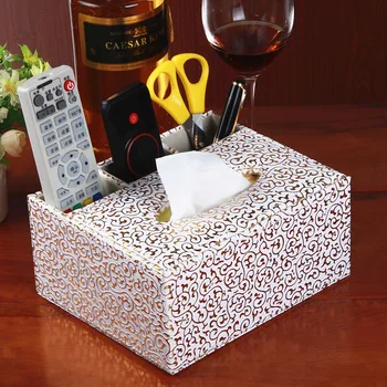 Kreatívne Kožené Tkaniva Box Domov Obývacia Izba Ploche Obrúsok Boxy, Diaľkové Ovládanie Organizátor Multifunkčné Drobnosti Skladovanie