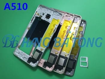 Pôvodný Stredný Rám Pre Samsung Galaxy A5 A510 A510F 2016 Polovice Rám Kovový Rám Bývanie Šasi s Bočné Tlačidlo Náhradný Diel