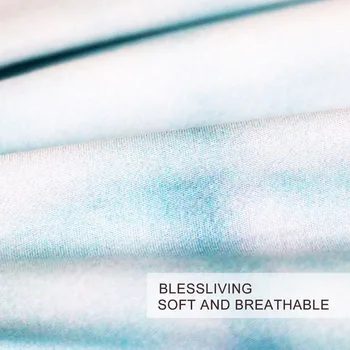 BlessLiving Mape Sveta posteľná bielizeň Nastaviť 3D Kompas Vytlačené Perinu Nastaviť Modrá Hnedá, 3-Dielna bytového Textilu Vvid Štýlové Obliečky