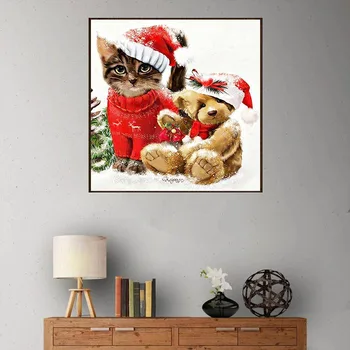 Diy Plný Diamond Maľovanie Cross Stitch Vianočné Kitten & Šteňa auta Kolo Diamond Výšivky mozaika deti Darčeky