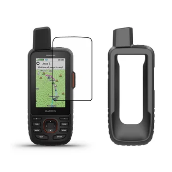 Chrániť Ochranné Silikónové puzdro Kože + Screen Protector Shield Fólia pre Garmin GPSMAP 66i Ručné GPS Príslušenstvo