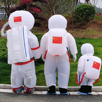 NOVÉ Nafukovacie Biela Spaceman Kostýmy Halloween Vianoce Cosplay Kostým maskota Spacesuit Astronaut Party Šaty pre Dospelé Dieťa