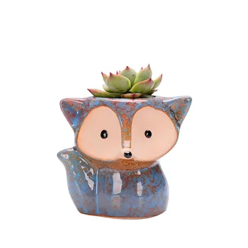 Sukulentných Rastlín Kvetináče, Keramické Fox Váza Mini Črepníkové Keramiku, Zvieracie Roztomilý Micro Bonsai Kvetináč Domova Záhrada Remeslá
