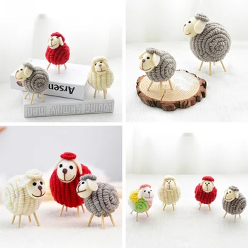 12 CM Inovatívne vlnená Plsť Roztomilý Ovce Tvar detskej Izby, Dekorácie Ornament, plyšové Hračky, Bábiky Kawaii Ovce Alpaky Plyšové Hračky